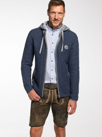SPIETH & WENSKY Gebreid vest 'Echo' in Blauw: voorkant
