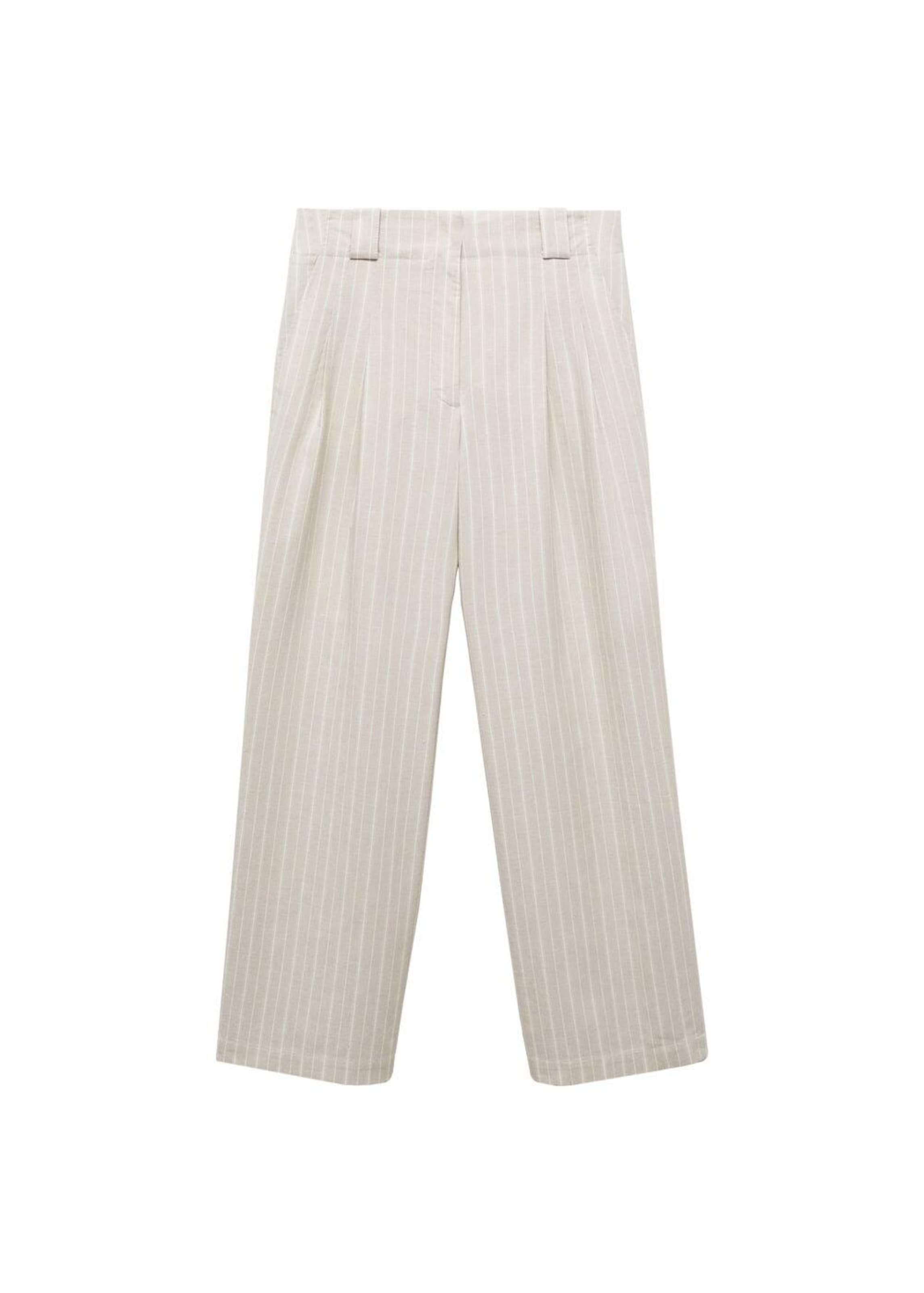 MANGO Široke hlačnice Hlače z naborki 'Eva' | bež barva: sprednja stran