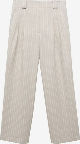 MANGO Loose fit Pleat-Front Pants 'Eva' in Beige: front