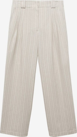 MANGO Loose fit Pleat-Front Pants 'Eva' in Beige: front