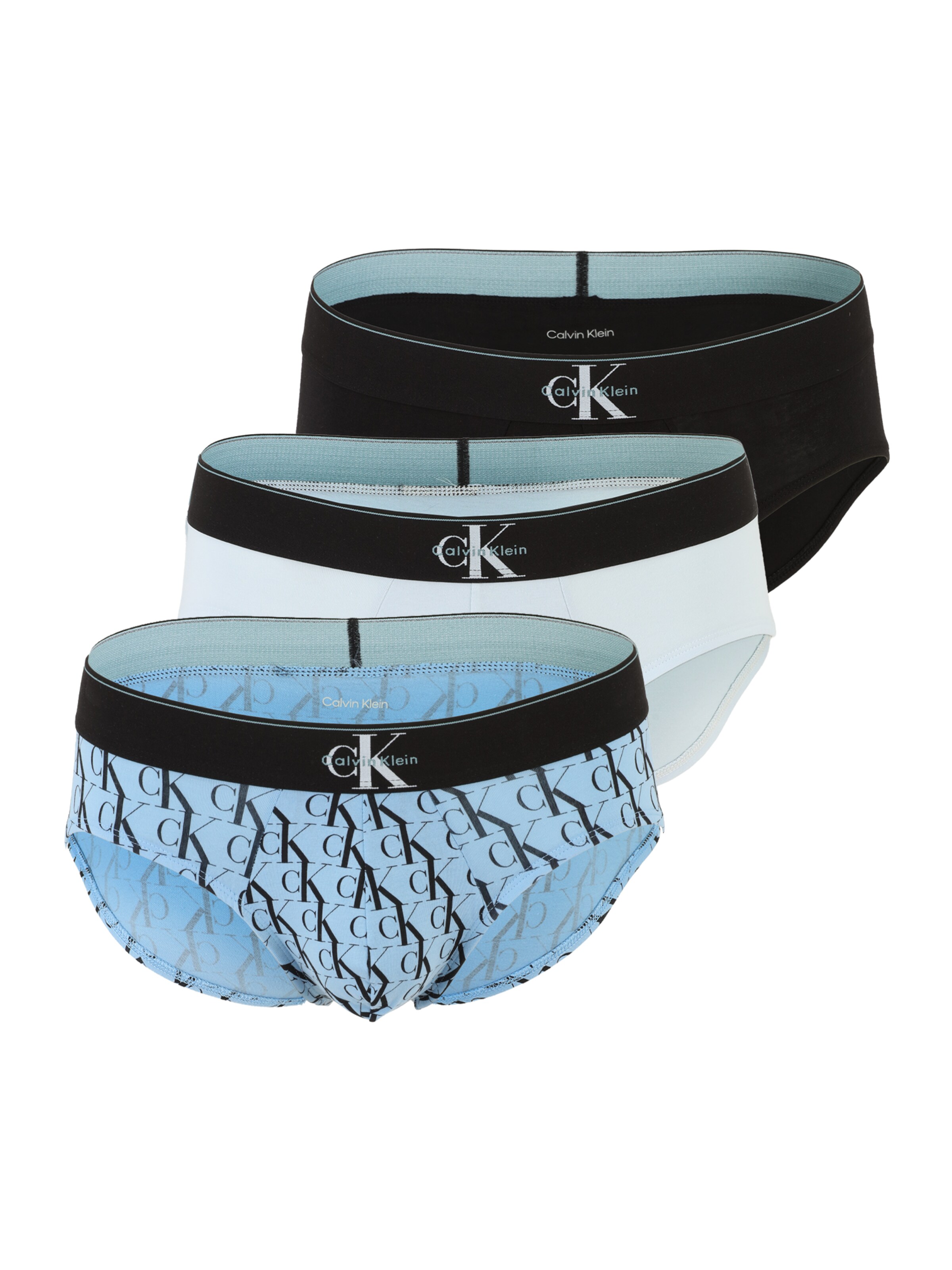 Calvin Klein Underwear Slip in himmelblau / pastellblau / schwarz / weiß, Produktansicht