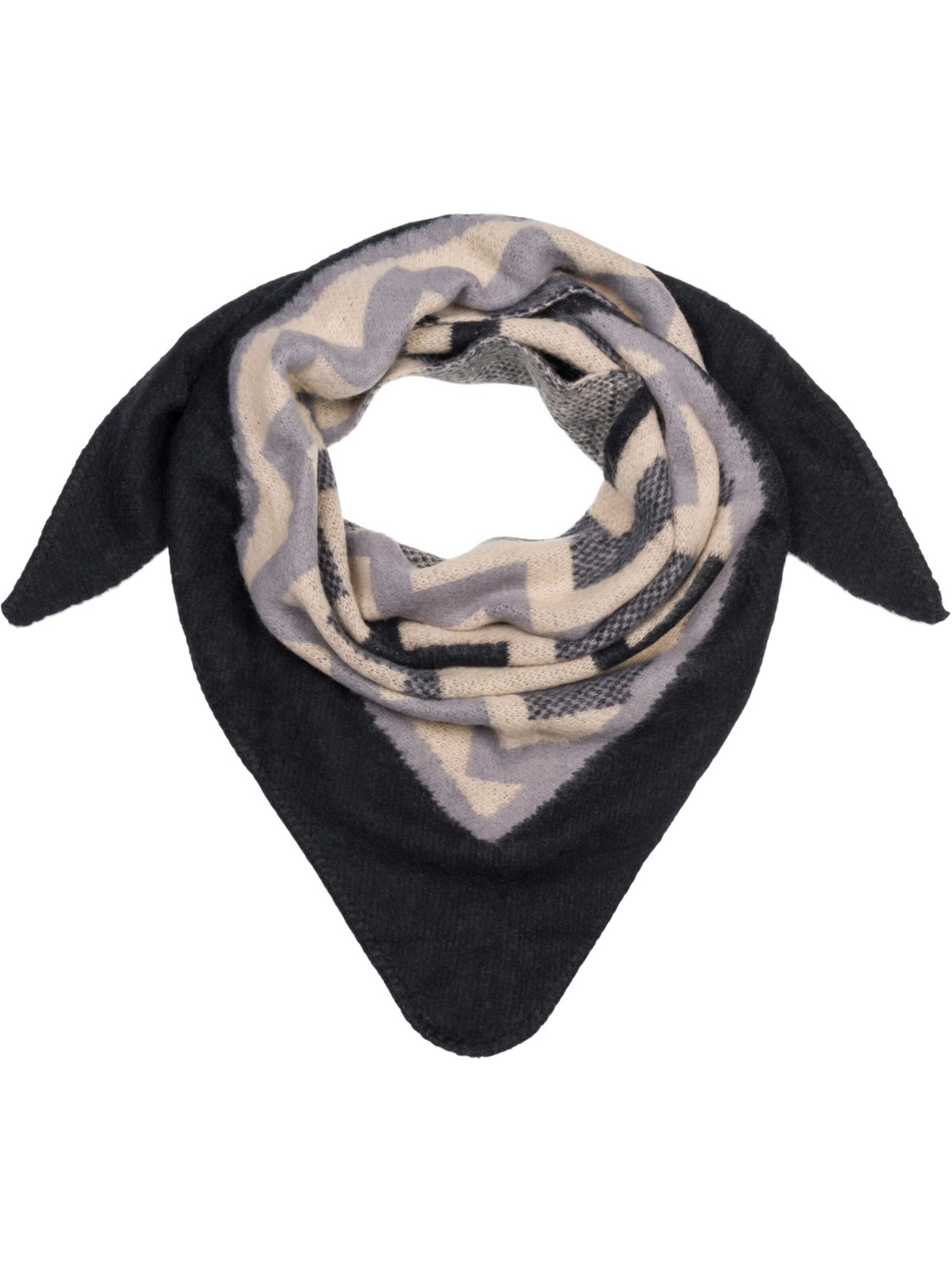 styleBREAKER Tuch 'Web Dreiecktuch Zick-Zack'‌‌‌ in Schwarz: Vorderseite