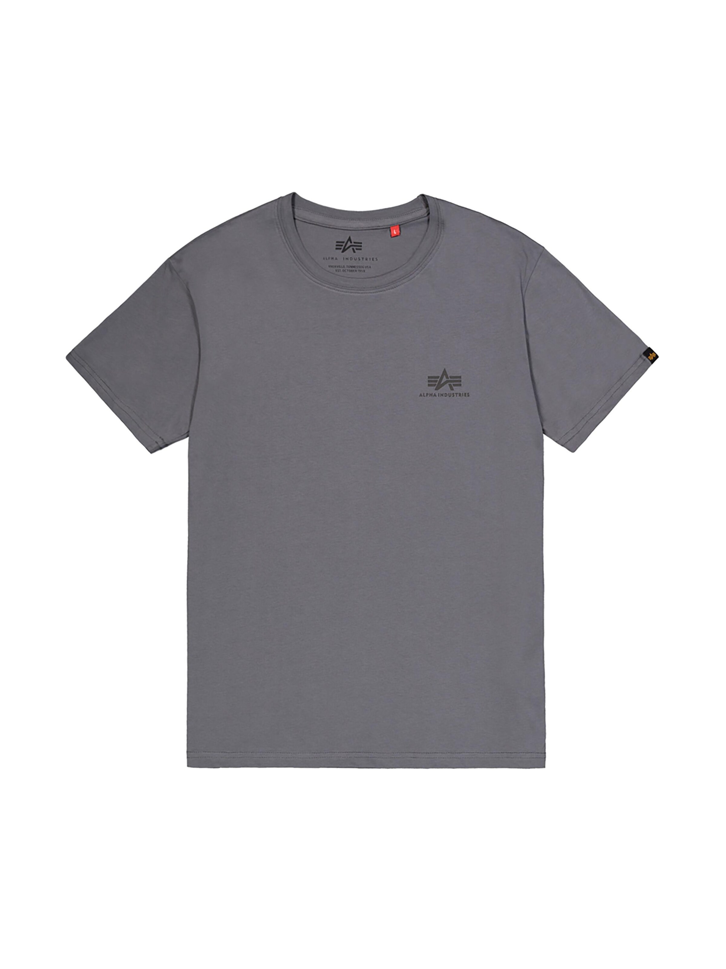 ALPHA INDUSTRIES Shirt 'Basic Small Logo'‌‌‌‌‌‌‌‌ in Grau: Vorderseite