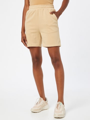 VILA Regular Broek in Beige: voorkant