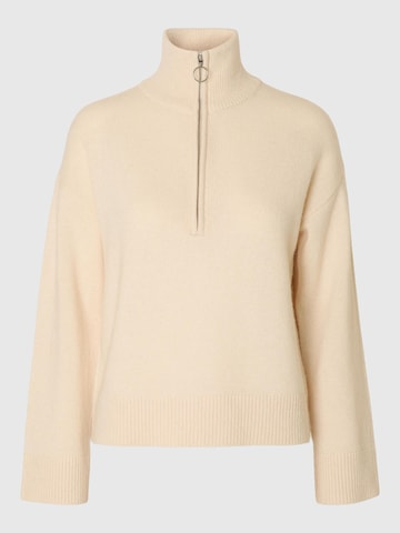 Pull-over SELECTED FEMME en beige : devant
