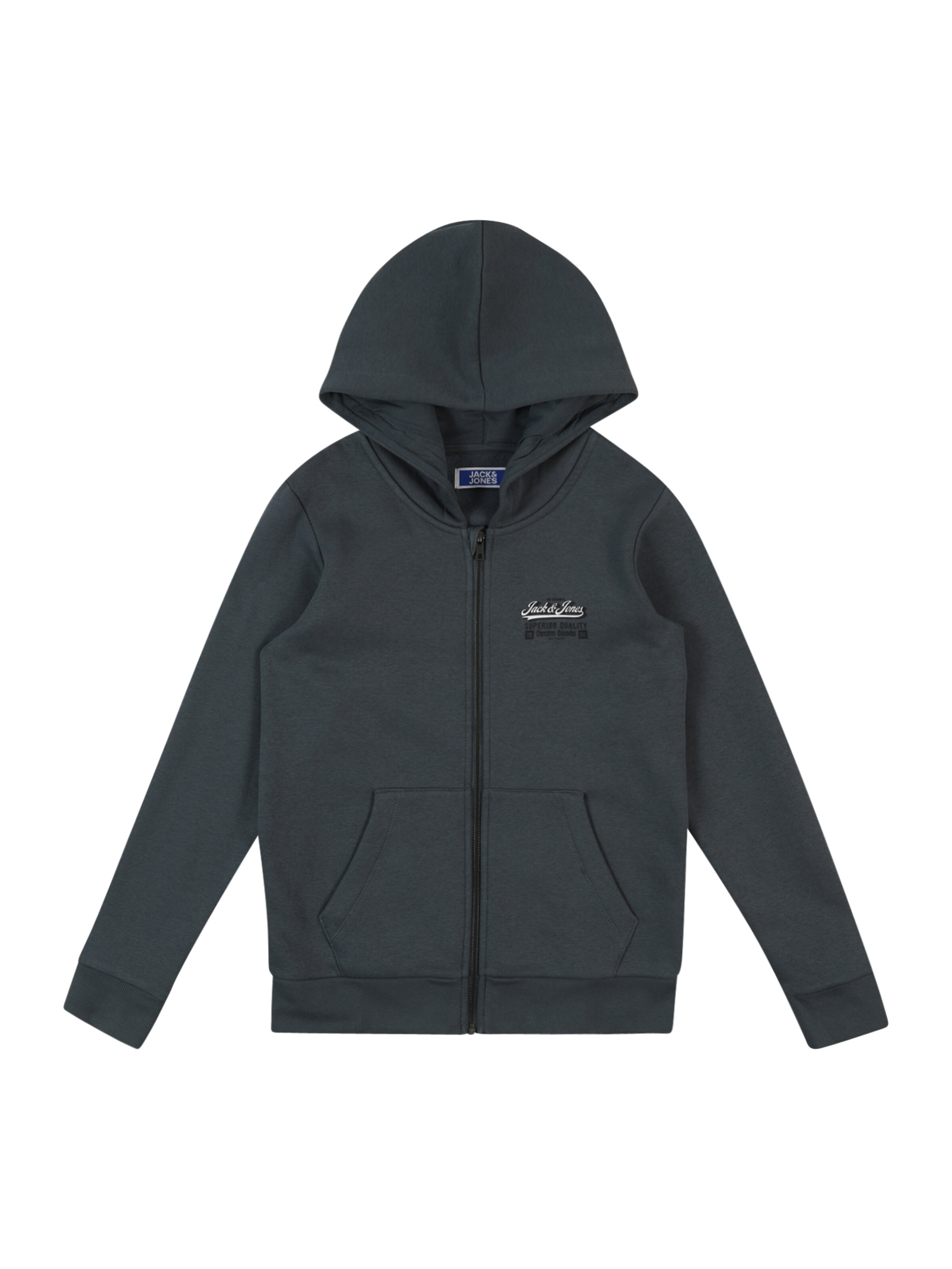 Jack & Jones Junior Zip-Up Hoodie in Blue: front