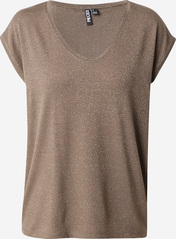 PIECES T-Shirt 'PCBillo' in Braun: Vorderseite