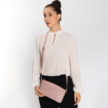 Borsa a tracolla 'Bologna Leather' di Lazarotti in rosa: frontale