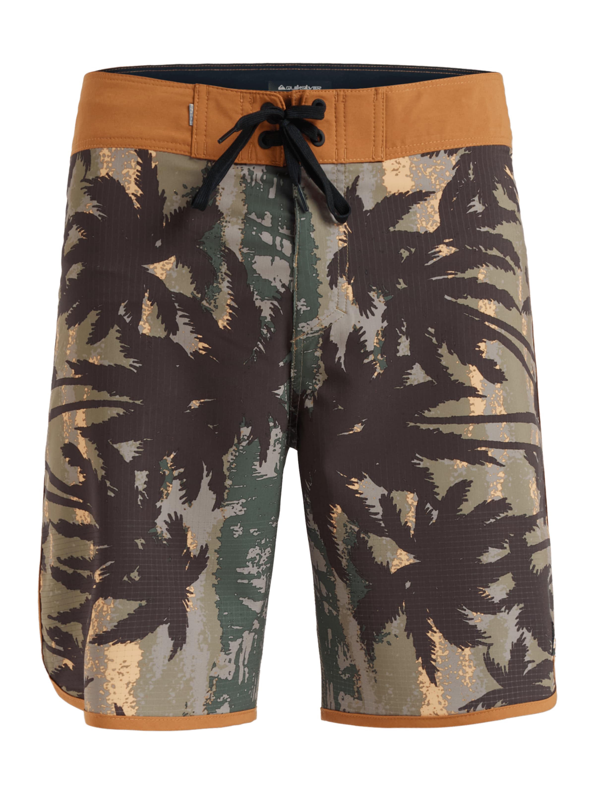 QUIKSILVER Swimming Trunks 'Highline Scallop 19' in Cognac / Anthracite / Khaki / Fir, Item view