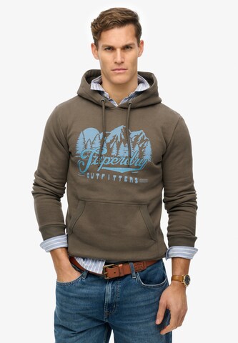 Superdry Sweatshirt 'Outfitters' in Groen: voorkant