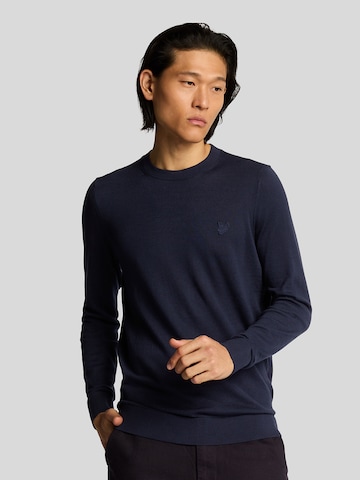 Lyle & Scott Trui 'Tonal Superfine' in Blauw: voorkant