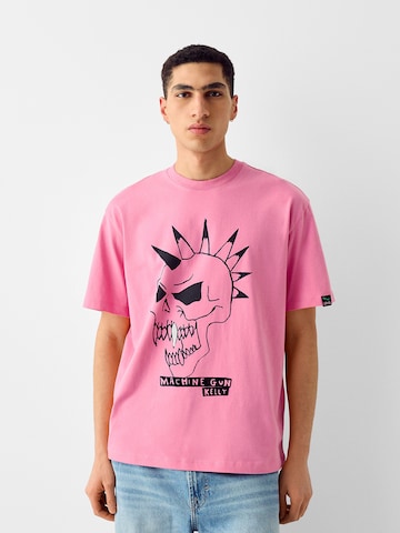 T-Shirt Bershka en rose : devant