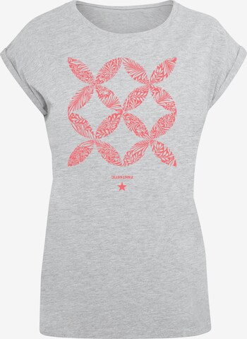 F4NT4STIC T-Shirt 'Blumenmuster Coral' in Grau: predná strana