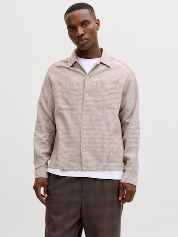 JACK & JONES Comfort Fit Hemd in Beige: Vorderseite