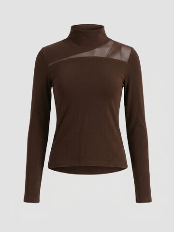 yoligex Shirt 'YOLIGEX Rollkragen Top mit Mesh-Einsatz' in Zwart: voorkant