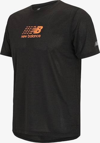 T-Shirt fonctionnel new balance en noir : devant