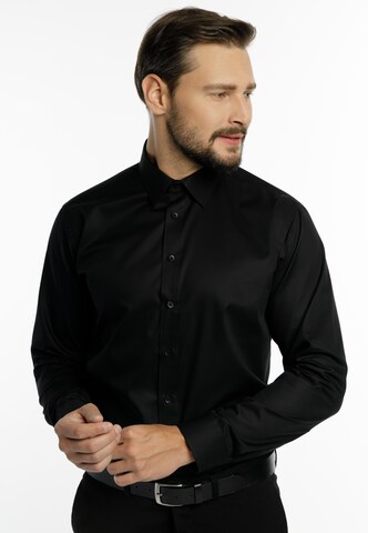 Coupe regular Chemise business DreiMaster Klassik en noir