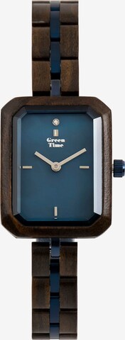 GreenTime Analog Watch in Brown: front