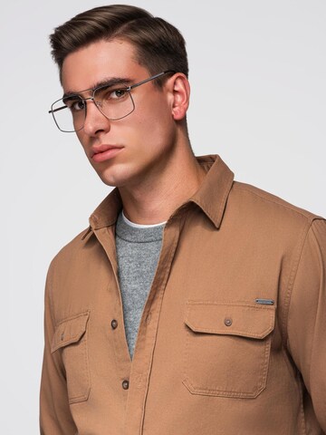 Ombre Regular fit Overhemd 'OM-SHCS-0146' in Bruin