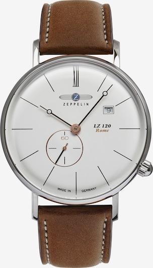Zeppelin Analoog horloge 'LZ120 Rome' in de kleur Bruin / Zilver / Wit, Productweergave