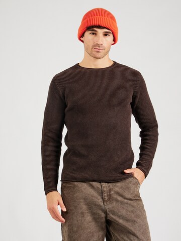INDICODE JEANS Sweter 'Hoffvin' w kolorze brązowy: przód