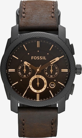 FOSSIL Analog klokke 'Machine' i brun: forside