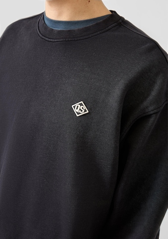 Sweat-shirt QS en noir : devant
