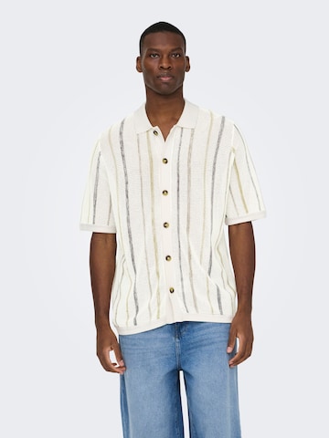 Giacchetta 'ONSTobby' di Only & Sons in bianco: frontale