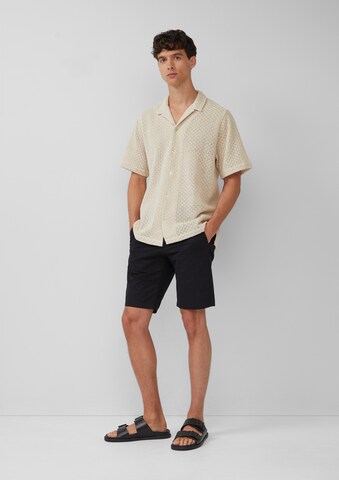 s.Oliver BLACK LABEL Comfort fit Button Up Shirt in Beige: front