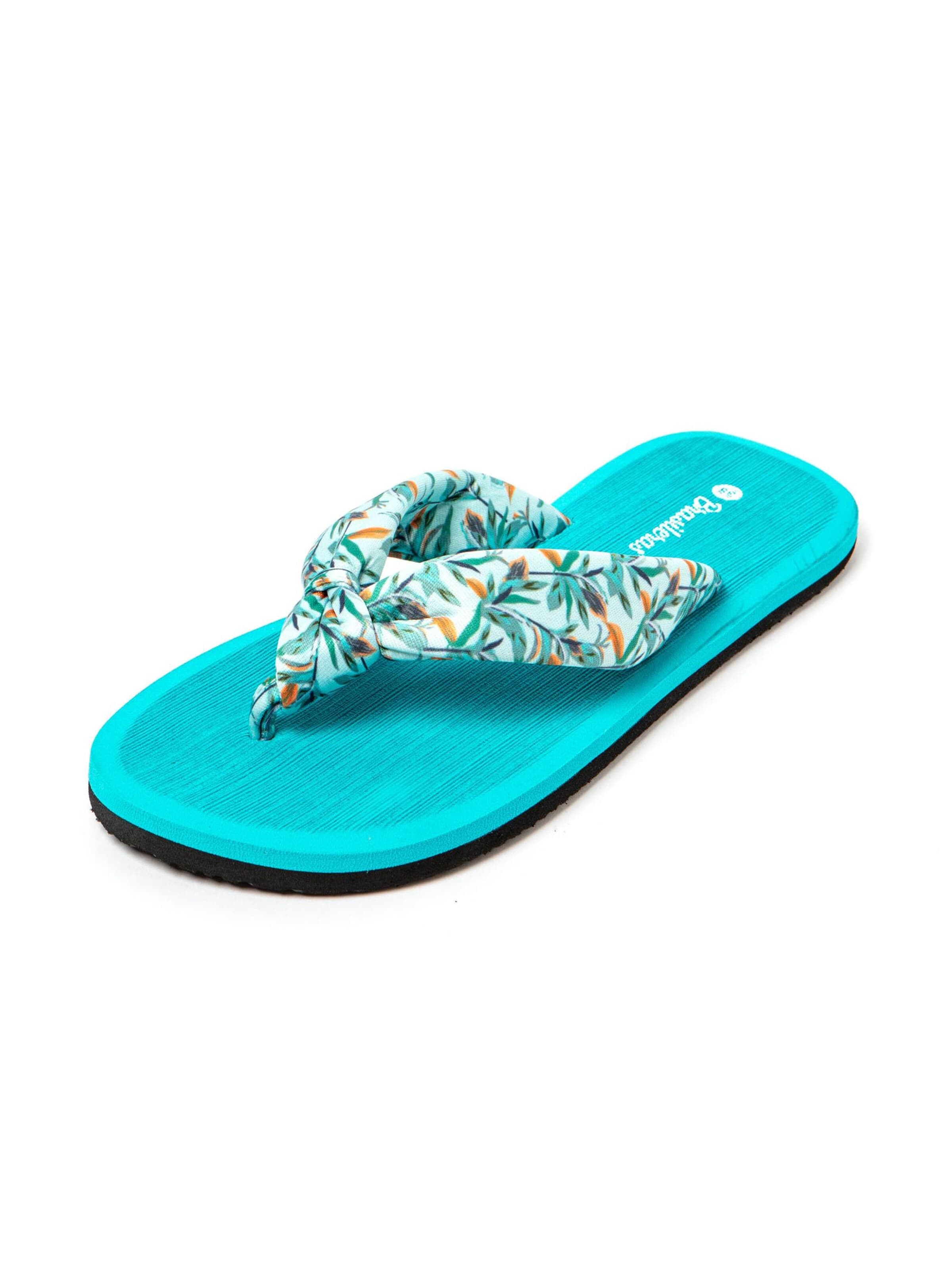 Brasileras - Zapatos para playa y agua 'Hibiscus Nudo' en verde: frente