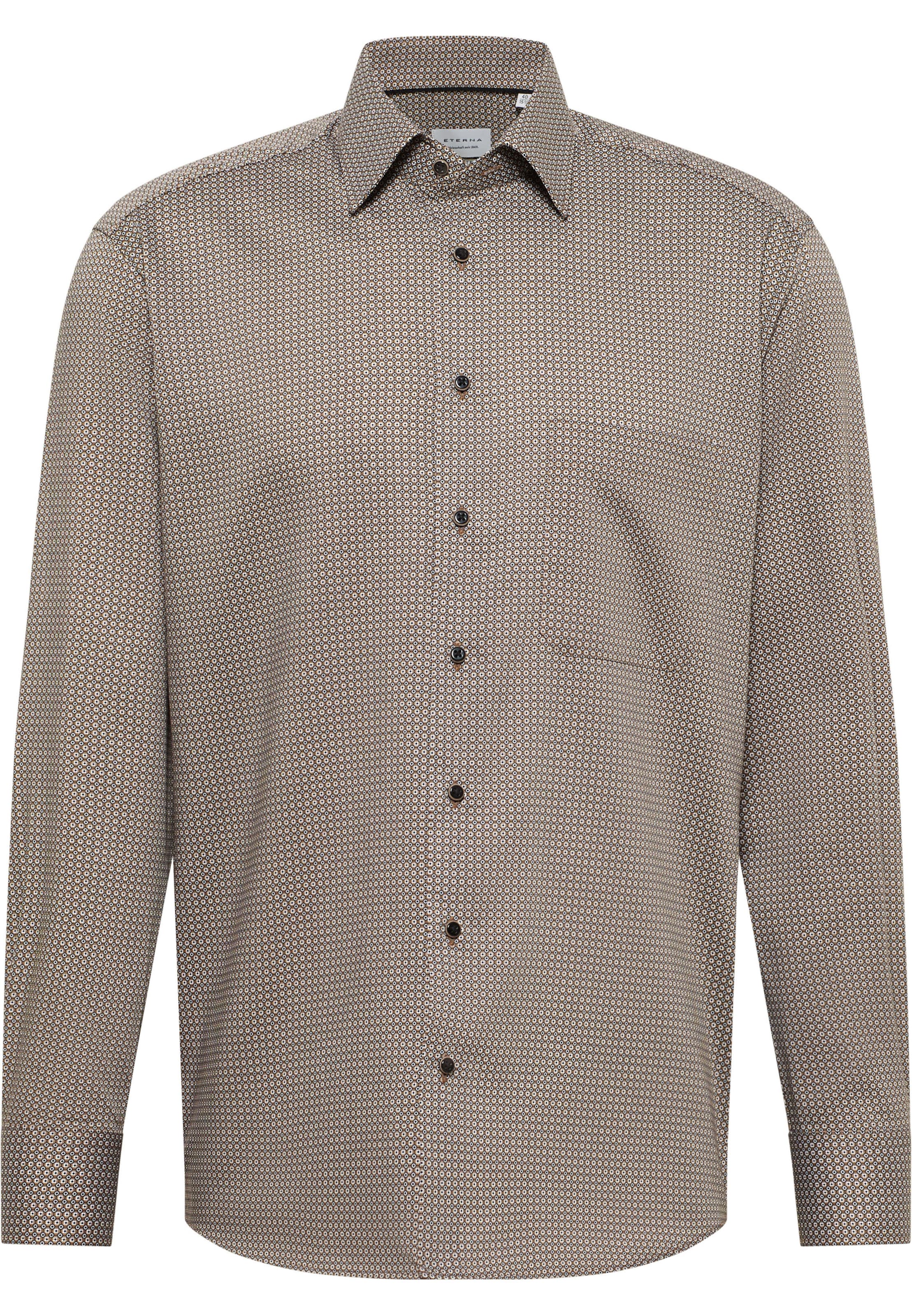 ETERNA Comfort Fit Baumwollhemd in Braun: Vorderseite