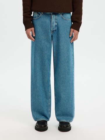 Wide Leg Jean SELECTED en bleu : devant