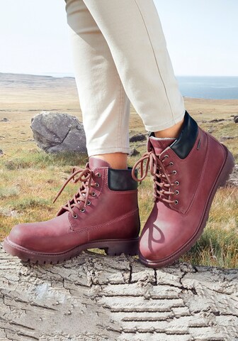 LASCANA - Botines con cordones en rojo: frente