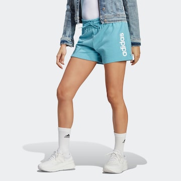 ADIDAS SPORTSWEAR Normální Sportovní kalhoty 'Essentials Linear French Terry' – modrá: přední strana