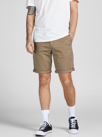 JACK & JONES regular Lærredsbukser 'Bowie' i beige: forside