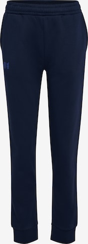 Hummel Tapered Workout Pants in Blue: front