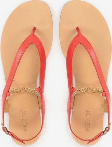 Kazar T-bar sandals in Red