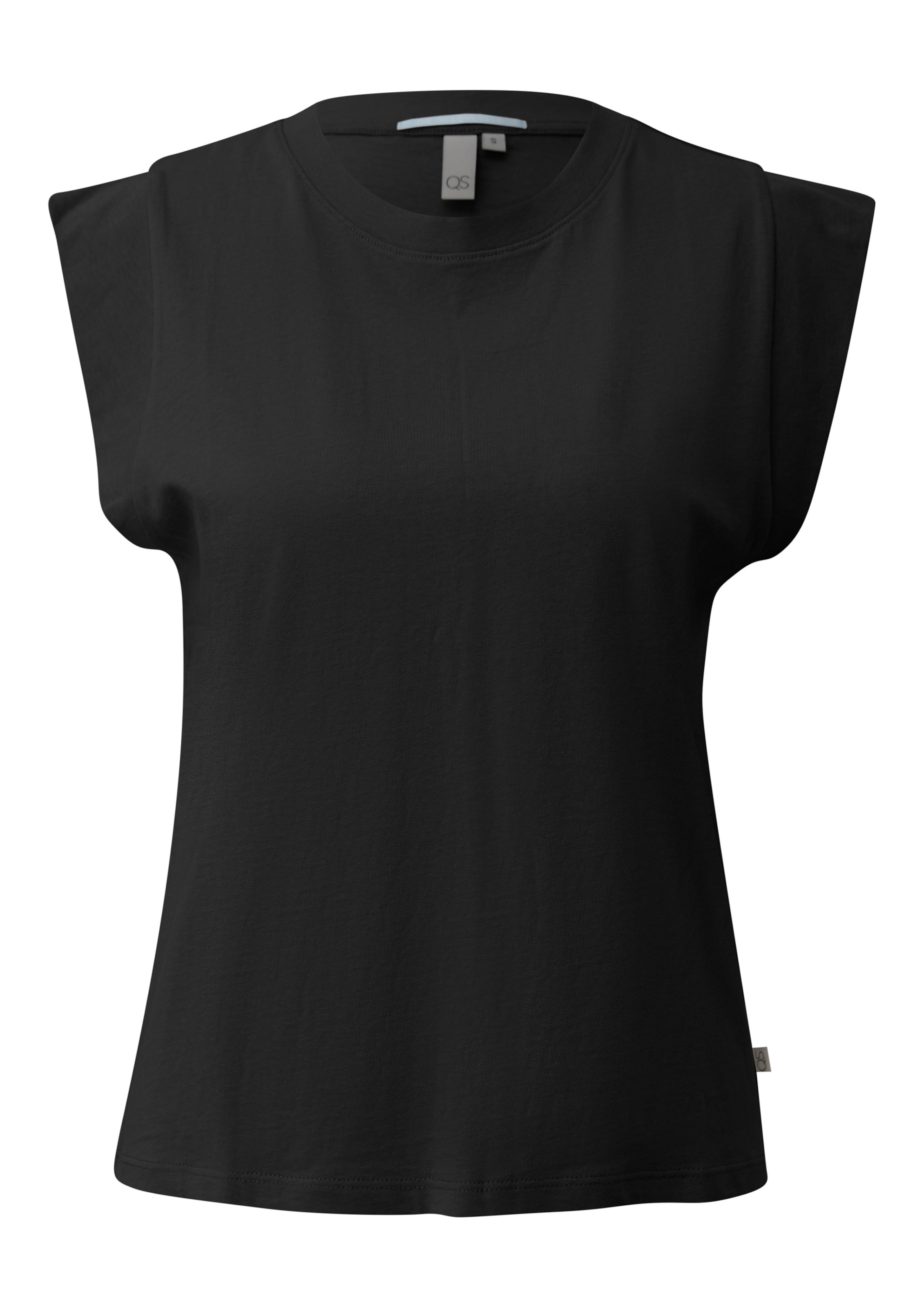 T-shirt QS en noir : devant