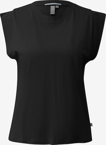 T-shirt QS en noir : devant