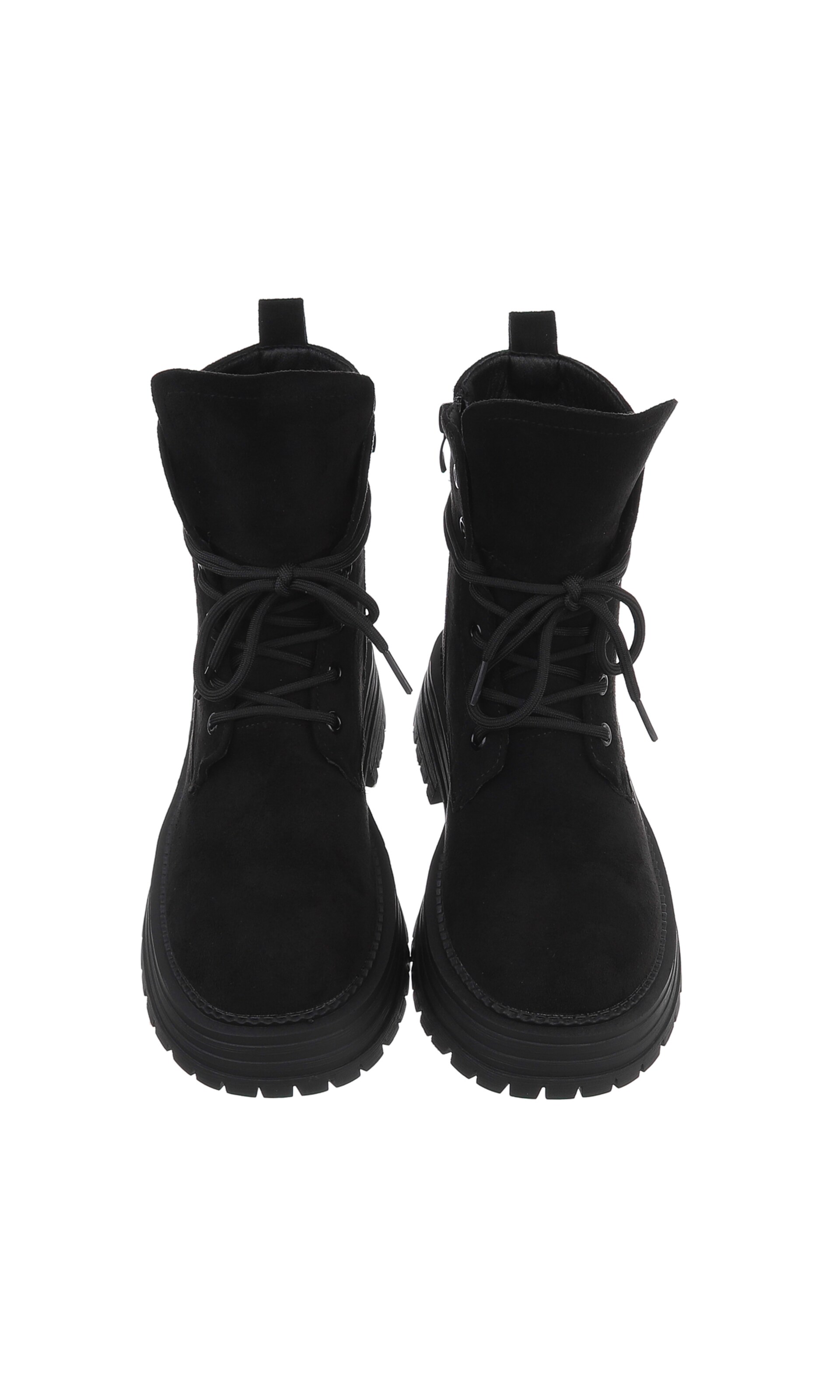 Ital-Design Schnürstiefelette in Schwarz