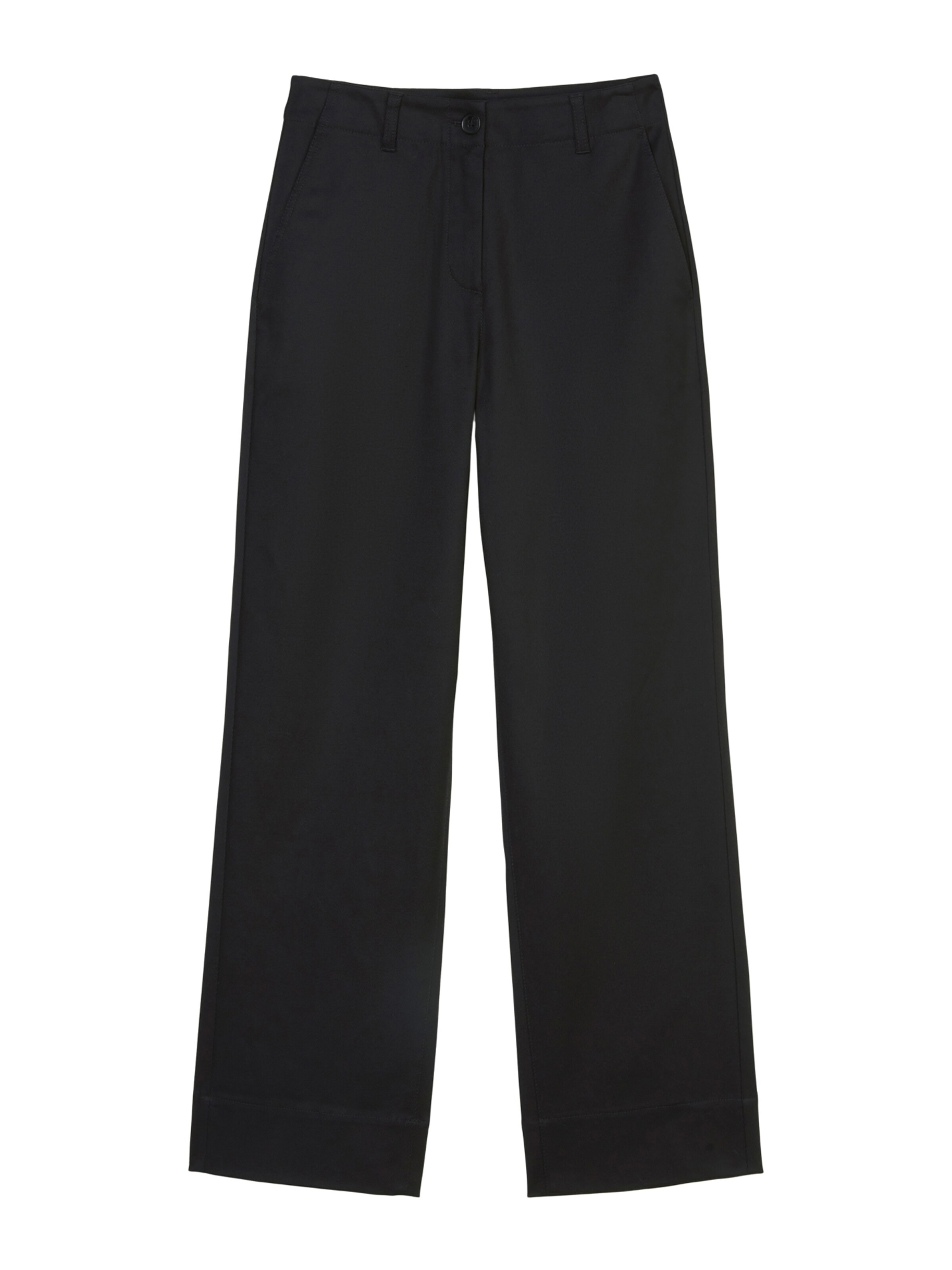 Wide leg Pantaloni de la Marc O'Polo pe negru: față