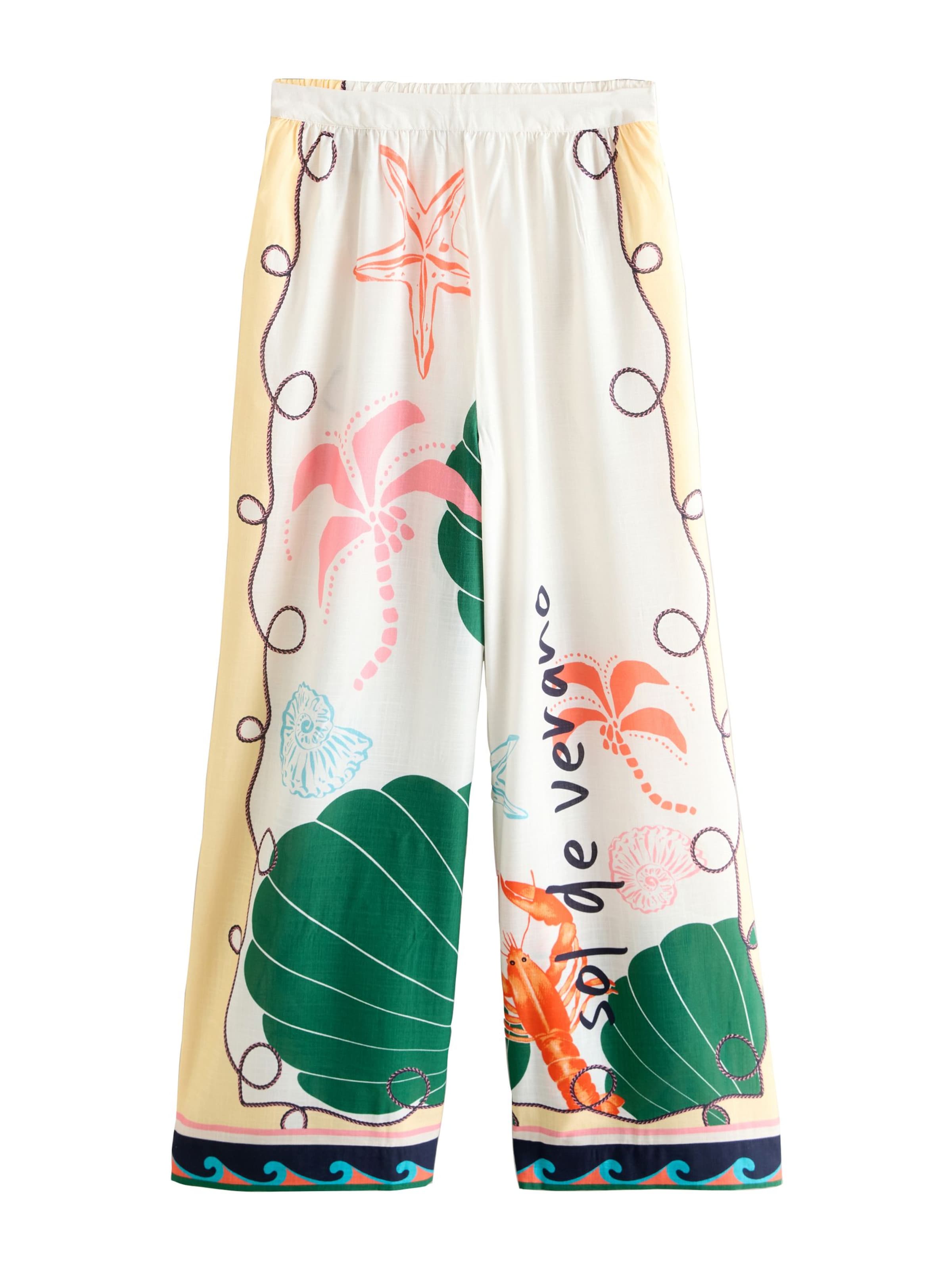 Wide Leg Pantalon Next en blanc : devant