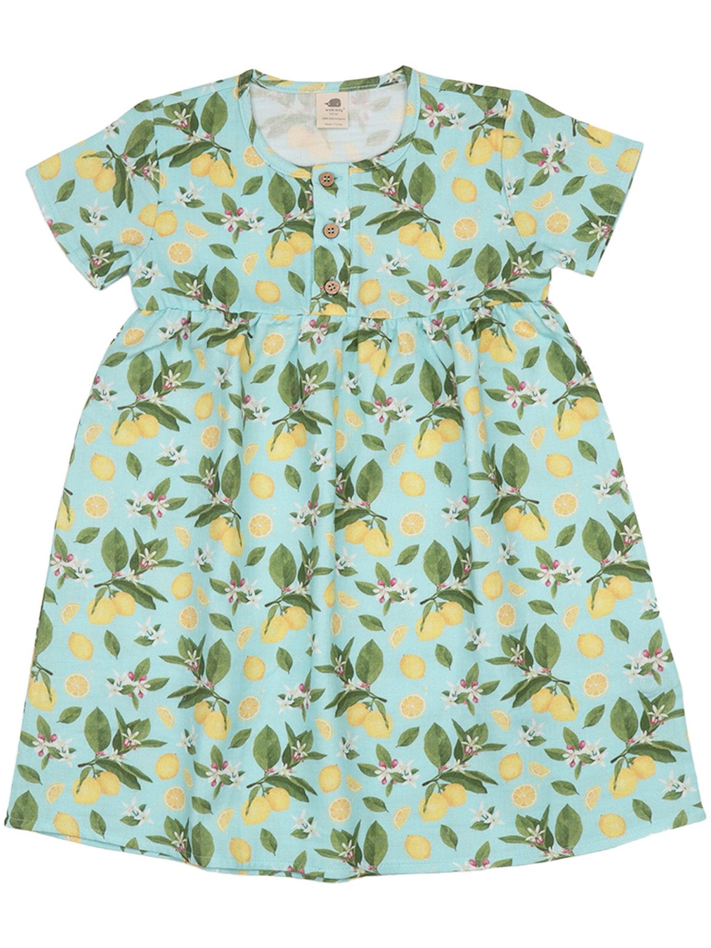 Walkiddy Kleid 'Citrus Bloom'‌‌‌‌‌‌‌‌‌‌ in Blau: Vorderseite