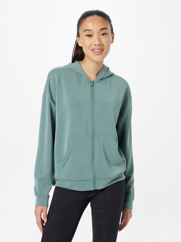 4F Athletic Zip-Up Hoodie in Blue: front