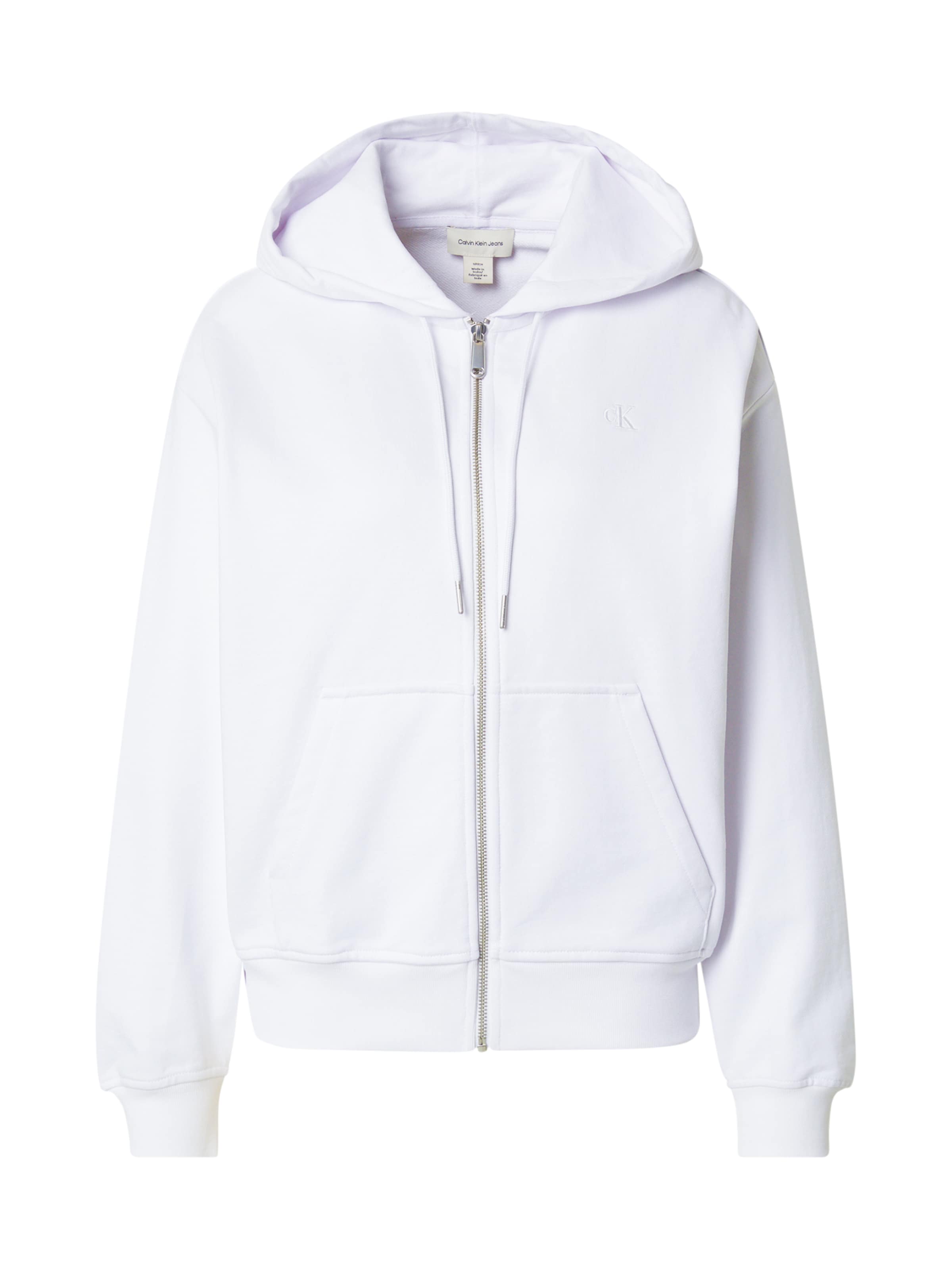 Calvin Klein Jeans Ζακέτα φούτερ σε λευκό: μπροστά
