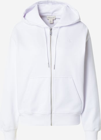 Calvin Klein Jeans Sweatjacke in Weiß: Vorderseite