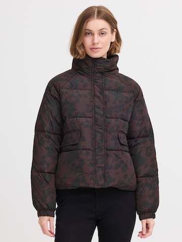 ICHI Winter Jacket 'IHFrigg Ja7' in Brown: front