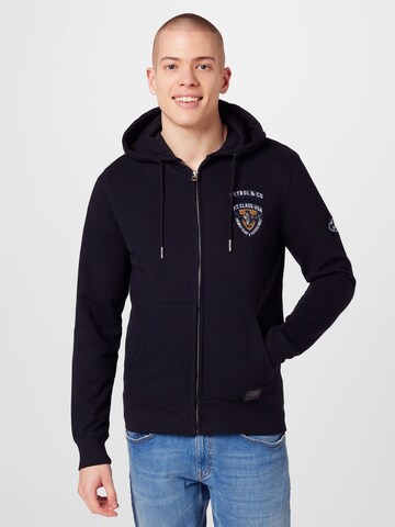 Petrol Industries Sweatjacke in Schwarz: Vorderseite