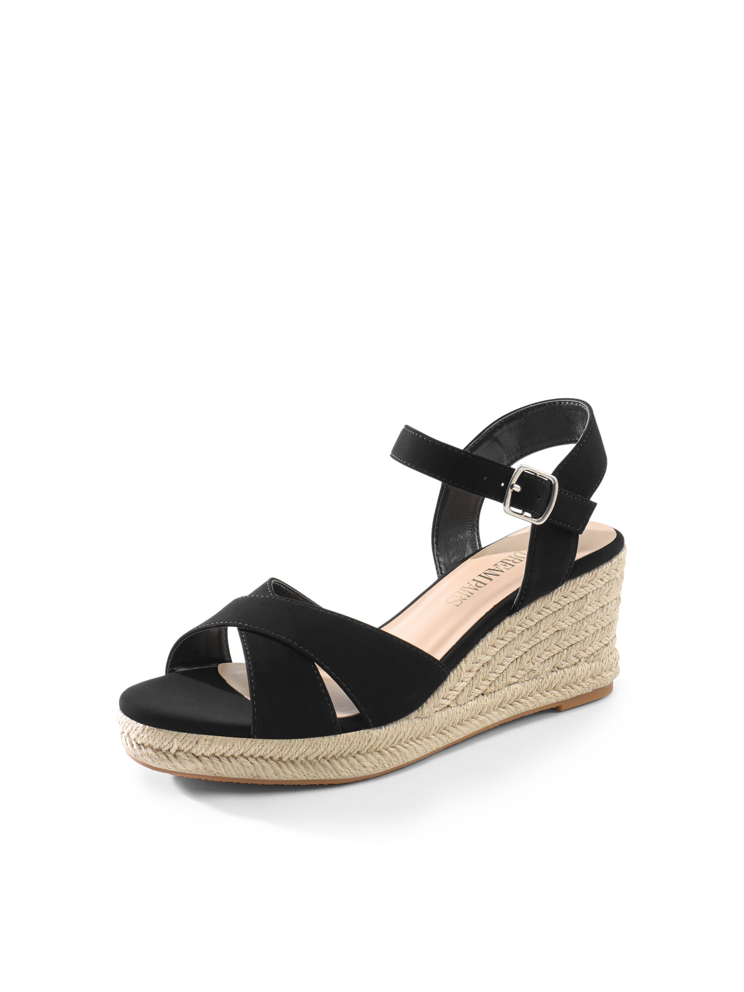 Dream Pairs Sandal 'Elegante Espadrille-Keilsandalen' in Black: front