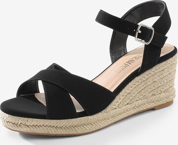 Dream Pairs Sandal 'Elegante Espadrille-Keilsandalen' in Black: front